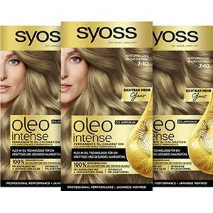 Syoss Oleo Intense olieverf 7-10 natuurlijk blond niveau 3 (115 ml), permanente kleuring met voedende olie, ammoniakvrije kleuring