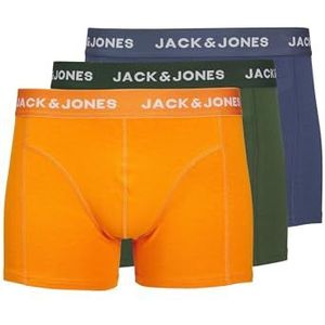 JACK & JONES Jackex Trunks Noos Boxershorts voor heren, 3 stuks, Donkergroen/set: donkergrijs - blauw