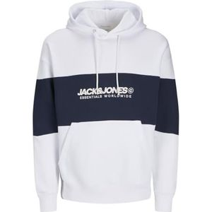 JACK&JONES JJELEGACY Noos geblokte hoodie, wit, XL, Wit