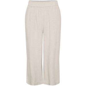 PIECES Pcvinsty Hw Linen Culotte Noos Bc Pantalon en lin pour femme, Crème, M