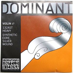 Thomastik enkele snaar voor viool 4/4 Dominant – D-snaar van kunststof, zilverkleurig