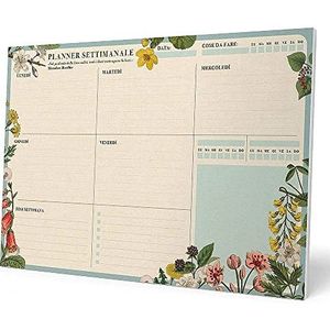 Kokonote - Notitieblok A4 Botanical, Italiaanse versie, weekkalender | Onderhand kantoor, hefplanner, kantoorschrijfwaren, To Do List, memoblokken, schoolbenodigdheden