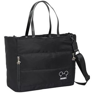 SAFTA MICKEY TEEN MOOD 14,1 inch laptoptas met tas, rugzak, ideaal voor kinderen van verschillende leeftijden, comfortabel en veelzijdig, kwaliteit en sterkte, 54 x 17 x 31 cm, zwart, Zwart/Wit,
