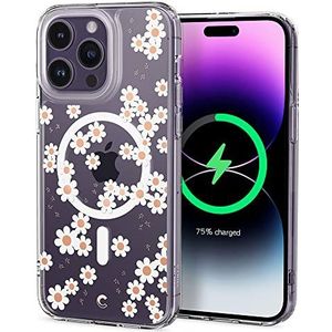 CYRILL by Spigen Cecile Hoes compatibel met iPhone 14 Pro (6,1 inch) (2022) magnetische draadloze case - wit madeliefje