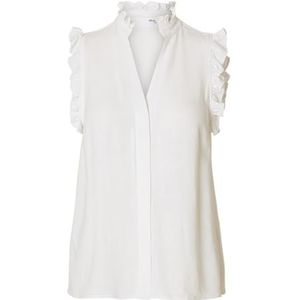 SELECTED FEMME Slfviva Sl Sun Ruffle Top Noos, Blanche-neige, 36