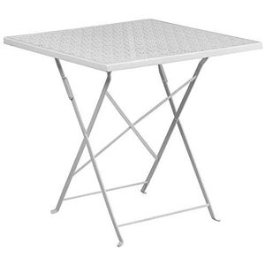 Flash Furniture Terrastafel, inklapbaar, vierkant, 71 cm, wit