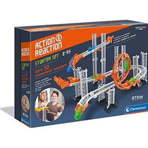 Clementoni 59302 Action & Reaction Starter starterset uit meerdere delen voor het bouwen van een kogelbaan, ideaal cadeau, speelgoed voor kinderen vanaf 8 jaar