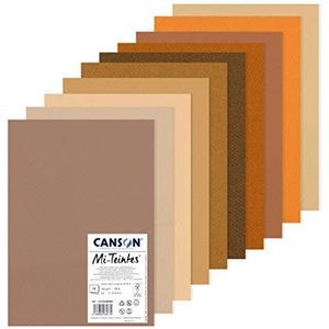 CANSON Mi-Teintes - assortiment 10 vellen tekenpapier A3, 160 g/m², bruine tinten