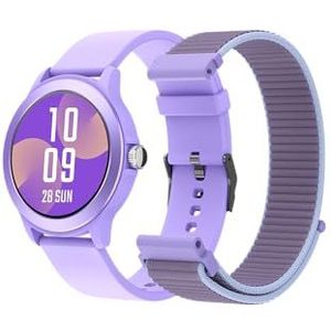 SPC Smartee Duo Vivo Smartwatch paars met verwisselbare armband, ronde wijzerplaat met hoge definitie 1,27 inch, bluetooth-oproepen, 8 dagen batterij, 100 sporten, IP68