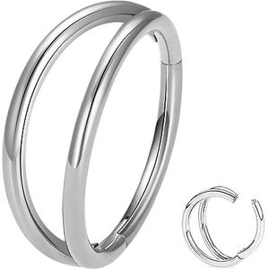 ESHIONER Neusring G23 Titanium hypoallergeen goud zilver zwart septum helix, kraakbeen, conch, scharnierende gesegmenteerde ringen lip ringen, piercing sieraden 14 g, 16 g, dikte 6, Titanium, Geen