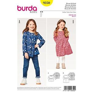 Burda B9350 Patron Kids 9350 blouse en jurk, papier, wit, 19 x 14 x 0,5 cm