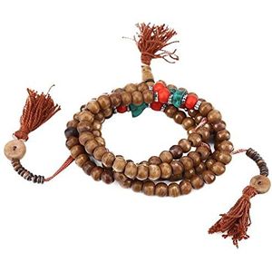 Hztyyier 108 kralen Tibetaanse rozenkrans, yakbeen, natuurlijk, gebedskralen, Tibetaanse ketting, slechte boeddhistische armband, boeddhistische rek, Tibetaanse rozenkrans, talla única, Yak, Yak