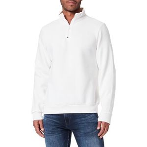 Koton Sweatshirt met lange mouwen, halve ritssluiting, hoge kraag voor heren, Wit (000)