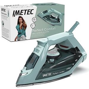 Imetec Perfect Comfort, stoomstrijkijzer, licht, handig, kalkbescherming, 140 g stoomdruk, roestvrijstalen zool, 2200 W, ergonomische handgreep, energiebesparende technologie