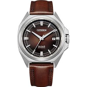 Citizen NB6011-11W automatisch horloge bruin bandje, Bruin, Riem