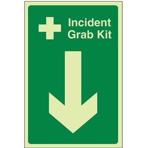 Bleedsave Incident Grab Kit Arrow Down Veiligheidsbord zelfklevend vinyl 300 x 400 mm