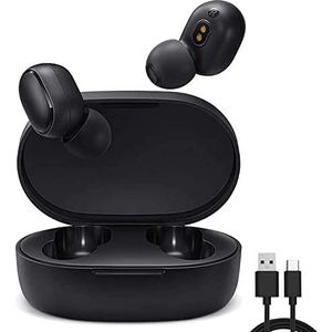 WANFEI Redmi Airdots Basic 2 draadloze hoofdtelefoon, Mi Earbuds Basic 2, Bluetooth 5.0, mini-draadloze hoofdtelefoon, IPX4 stereo, echte hoofdtelefoon met microfoon, box opladen, 300 mAh
