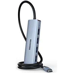 USB C Hub 3.2 Gen 2 10 Gbit/s met 4 USB-A-poorten, USB C-adapter met 50 cm kabel voor pc, laptop, MacBook, MacBook Pro, MacBook Air
