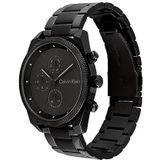 Calvin Klein 25200359 Herenhorloge – Japans kwarts – armband van roestvrij staal, zwart, Zwart