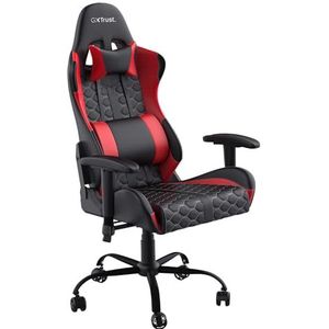 Trust Gaming GXT 708R Resto Gamingstoel, bureaustoel, fauteuil, 360 graden draaibare en verstelbare rugleuning, robuust metalen frame, rood