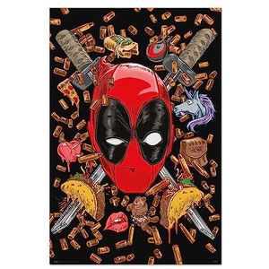 Grupo Erik Poster Marvel Deadpool Bullets and Chimichangas - wanddecoratie 61 x 91,5 cm