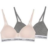 CK JEANS Lot de 2 triangles pour filles - G80G800741 - Rose (pivoine argentée/gris chiné) 12-14 ans, Rose (pivoine argentée/gris chiné), 12-14 ans