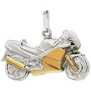 NKlaus Mottorad bicolor hanger 27 x 15 mm 333 geelgoud of 925 sterling zilver bicolor, sterling zilver