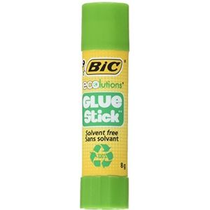 BIC ECOlutions Glue Stick lijmstiften, wit, milieuvriendelijk, zonder oplosmiddel, 8 g, blisterverpakking, 5 stuks
