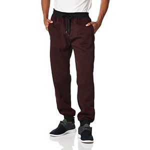 Southpole Basic joggingbroek van gemêleerd fleece voor heren, Bordeaux gemêleerd