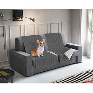 Italian Bed Linen ELEGANT Bankovertrek van microvezel, rook/lichtgrijs, 60 x 190 cm
