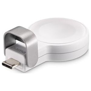 Hama Draadloze oplader voor Apple Watch, MFI-gecertificeerd, compatibel met alle Apple horloges, magnetisch, laadstation USB C, zacht aanvoelend, draadloos opladen, intelligent opladen