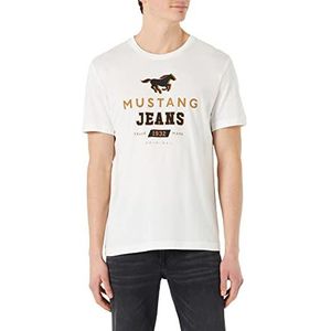 MUSTANG Alex C Print heren T-shirt Cloud Dancer 2020 XXL, cloud dancer 2020