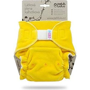 Petit Lulu Maxi nachtluier | broekluier (7-16 kg) klittenband | velours | herbruikbare en wasbare stoffen luiers | Made in Europe (geel)