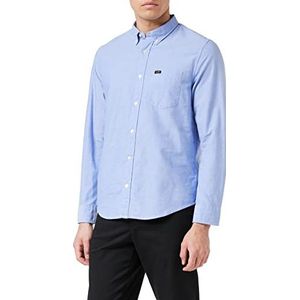 Lee Button Down overhemd casual heren, gewassen blauw