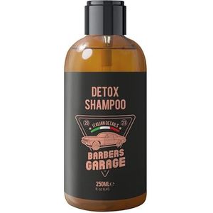 Barbers Garage Exclusieve detox-shampoo (250 ml) - Italiaanse details - reinigt grondig - bevat groene klei, hennep, grapefruit en rijstextracten, vermindert overtollig talg.