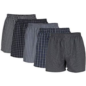 Gildan geweven boxershorts heren, Zwarte strepen (5 stuks)