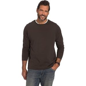 JP 1880 Homme, Big & Tall Plus Size L-8XL Haut à manches longues, Oeko-TEX, double encolure 820181, marron foncé, 5XL