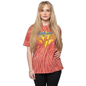 Van Halen Unisex Jagged Logo Wash T-Shirt Red Mixte, Rouge, XXL