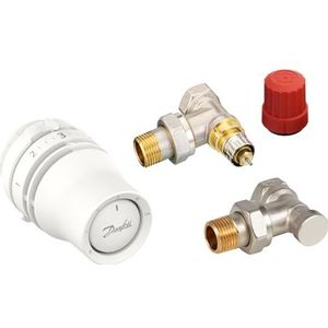 Danfoss Set 015G5151 Redia radiatorthermostaat + RA-N-ventiel in hoekuitvoering en retouraansluiting RLV-S voor radiatoren met zijaansluiting