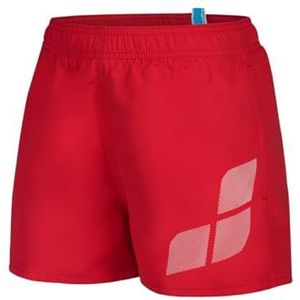 arena Boys' Beach Shorts Logo R Swim Trunks Jongens, Rood-wit