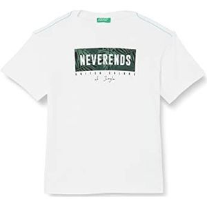 United Colors of Benetton T-shirt met korte mouwen voor jongens, wit 101