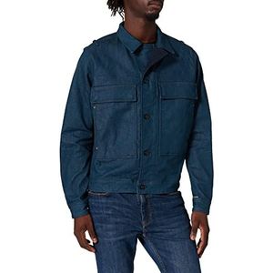 G-STAR RAW Heren Utility Jas met Flip Denim, Blauw (3D Raw Denim C829-1241)