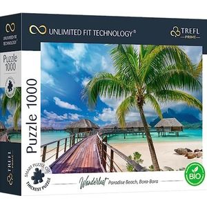 Trefl Prime - UFT Wanderlust Puzzels: Paradise Beach, Bora Bora - 1000 stukjes, dikste karton, BIO, ECO, Paradijs-strand, palmen, entertainment voor volwassenen en kinderen vanaf 12 jaar