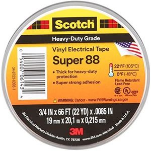 3M Scotch Super 88 elektrische isolatietape van vinyl, zwart, 19 mm x 6 m