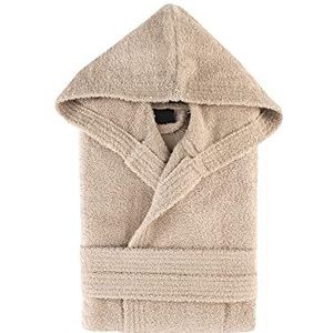 Top Towel Badjas, uniseks, badjas voor dames of heren, met capuchon, 100% katoen, 500 g/m², badstof badjas, Kameel.