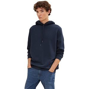 TOM TAILOR Denim Gestructureerde hoodie voor heren, 14341 - Licht Medium Grijs Melange