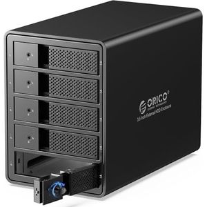 ORICO Externe behuizing met 5 harde schijven, USB 3.0 naar SATA aluminium harde schijf behuizing voor 3,5 inch HDDs en SSD's, 5 x 16 TB (9558U3)