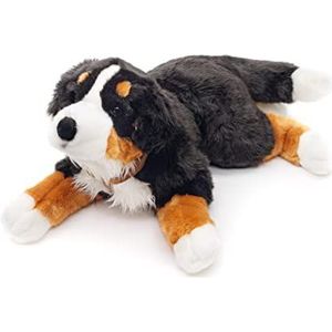 Uni-Toys - Berner Sennenhond met tuigje, liggend - 62 cm (lengte) - pluche hond, huisdier - pluche, knuffeldier