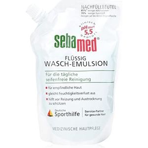 Sebamed Zeepvrije wasemulsievloeistof navulling voor de gevoelige en problematische huid zonder microplastic, Made in Germany, 400 ml