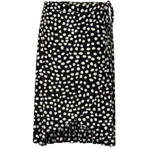 PIECES Pctala Wrap Skirt Noos Bc Qx Damesrok, Zwart stippen